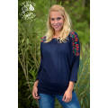 Szervető-matyó batwing sleeve blouse - blue