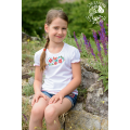 Szervető-tulip embroidery girl's T-shirt - white